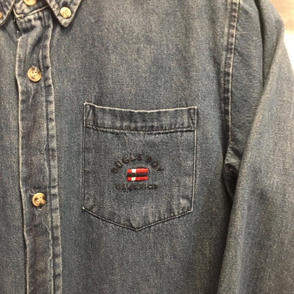 Bugle Boy Denim Button Down Shirt kids XL - Picture 2 of 8